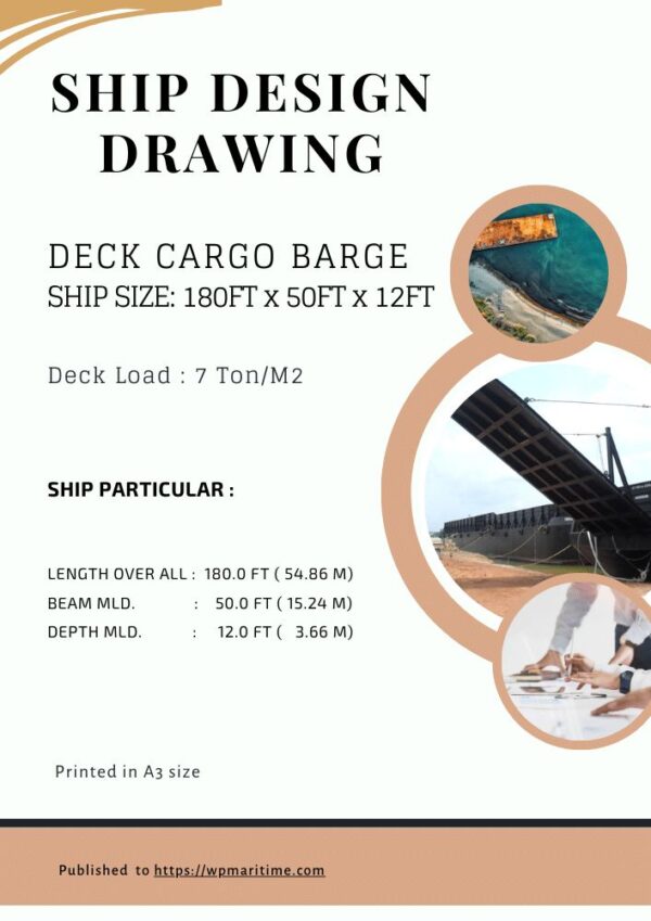 Design drawing Deck cargo barge - 180FT X 50FT X 12FT