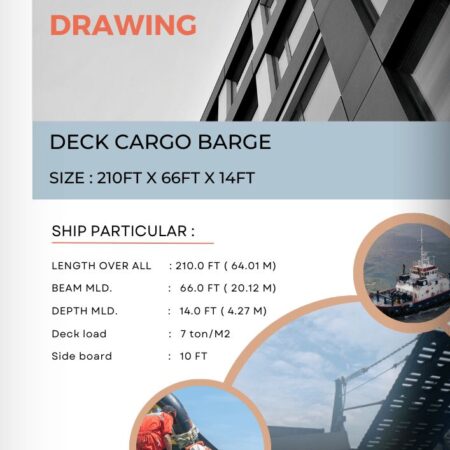 Design Drawing Deck Cargo Barge - 210FT X 66FT X 14FT