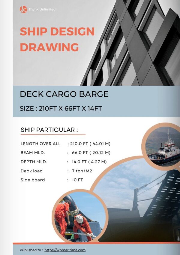 Design Drawing Deck Cargo Barge - 210FT X 66FT X 14FT