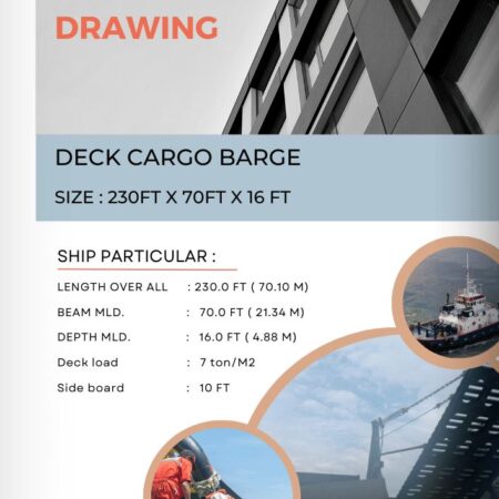 Design Drawing Deck Cargo Barge - 230FT X 70FT X 16FT