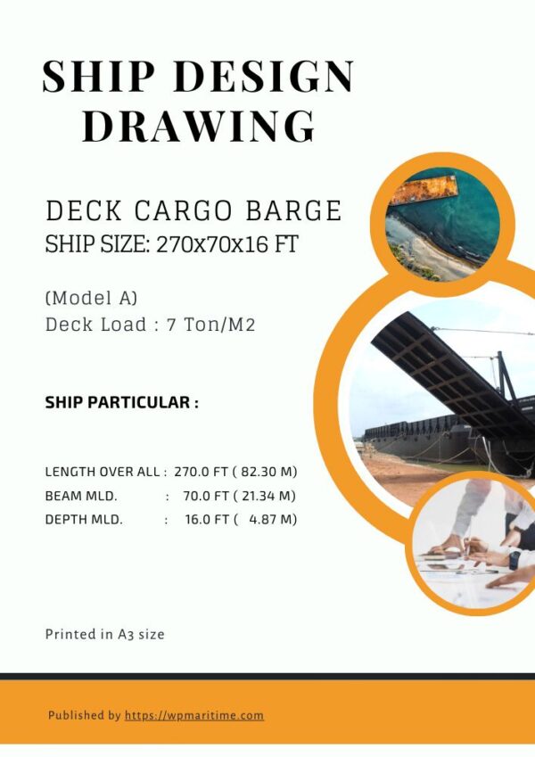 Design Drawing Deck Cargo Barge - 270FT X 70FT X 16FT (Model A)